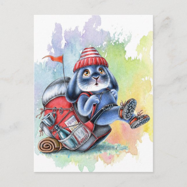 Benny Blue - Postal de aventura de mochilero (Anverso)