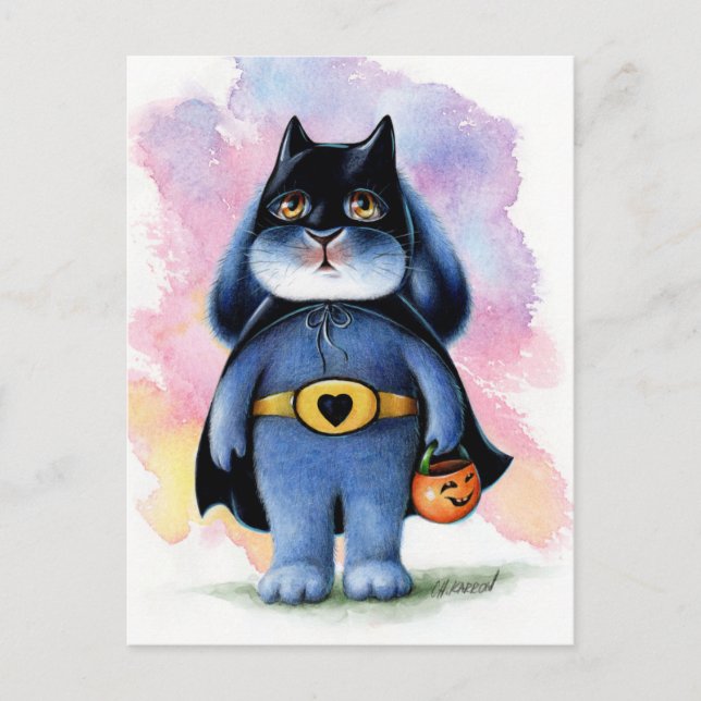 Benny Blue - Tarjeta postal de Halloween de Batbun (Anverso)