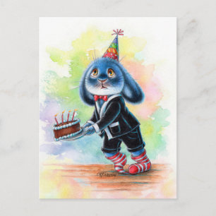Benny Blue - Tarjeta postal de pastel de cumpleaño