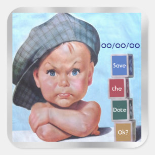 Beret Baby Save-the-Date Pegatina