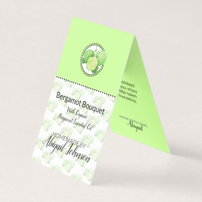 Bergamot Casero Bath & Body Label | Etiqueta de re (Anverso)