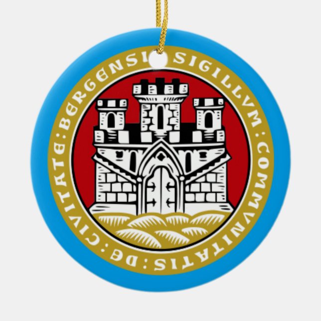 Bergen Noruega* Ornamento de Navidad (Frente)