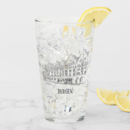 Bergen Noruega Streetscape Beautiful Line Drawing