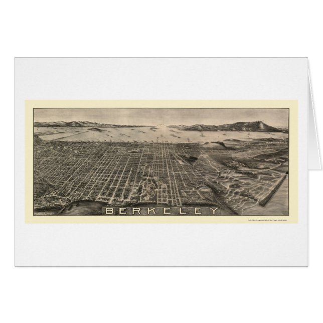 Berkeley, mapa panorámico de CA - 1909 (Anverso (Horizontal))