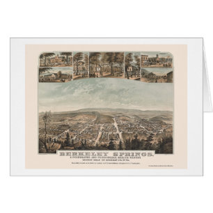 Berkeley Springs, mapa panorámico de WV - 1889