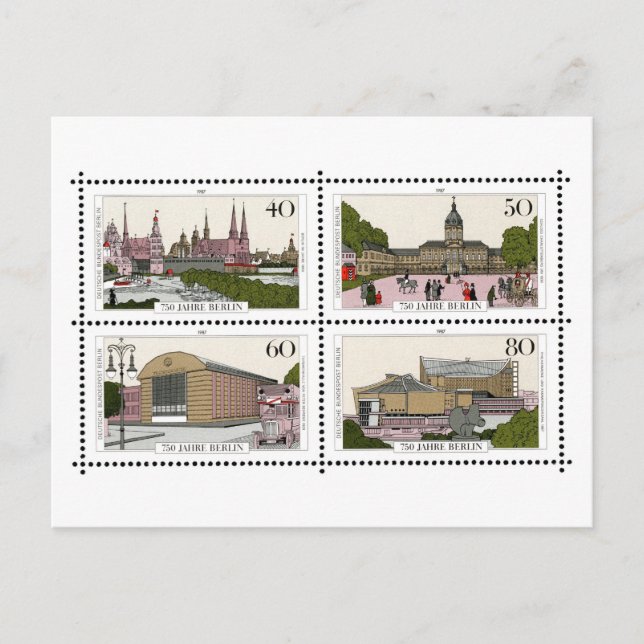 Berlín antiguo, Alemania, sello postal emblemático (Anverso)