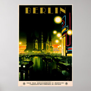 BERLÍN Cartel de viaje IMPRESIÓN A5-A1 Vintage año