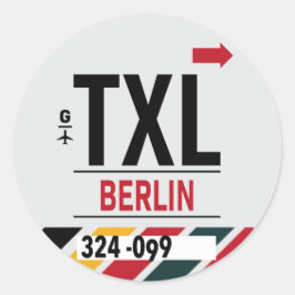 Berlín - Etiqueta Redonda de Viaje Pegatina
