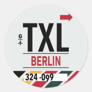 Berlín - Pegatina de ronda de etiquetas de viaje