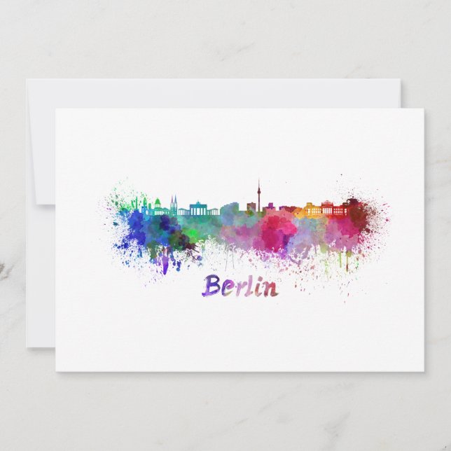 Berlin skyline in watercolor (Anverso)