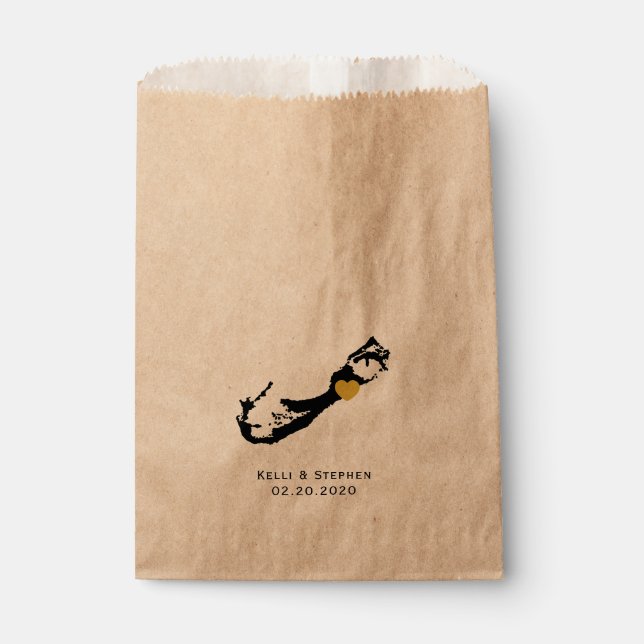 Bermudas Boda Favor Trate Sacks, Bolsas de Regalo (Anverso)