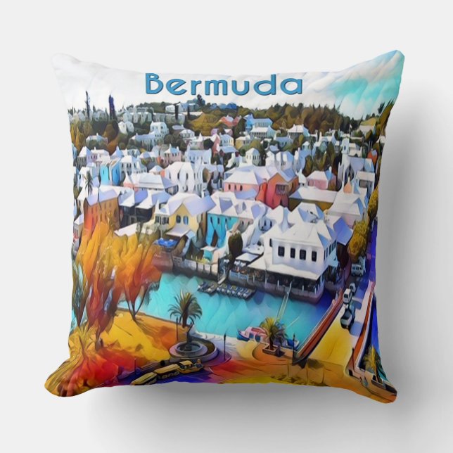 Bermudas de arte pop tiran almohada (Anverso)
