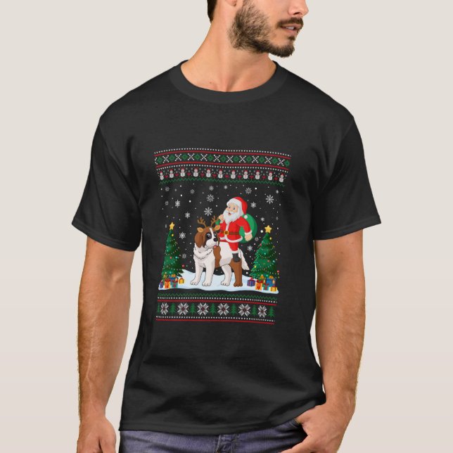 Bernard Dog Navidades feos Sweater Funny Santa Cla (Anverso)