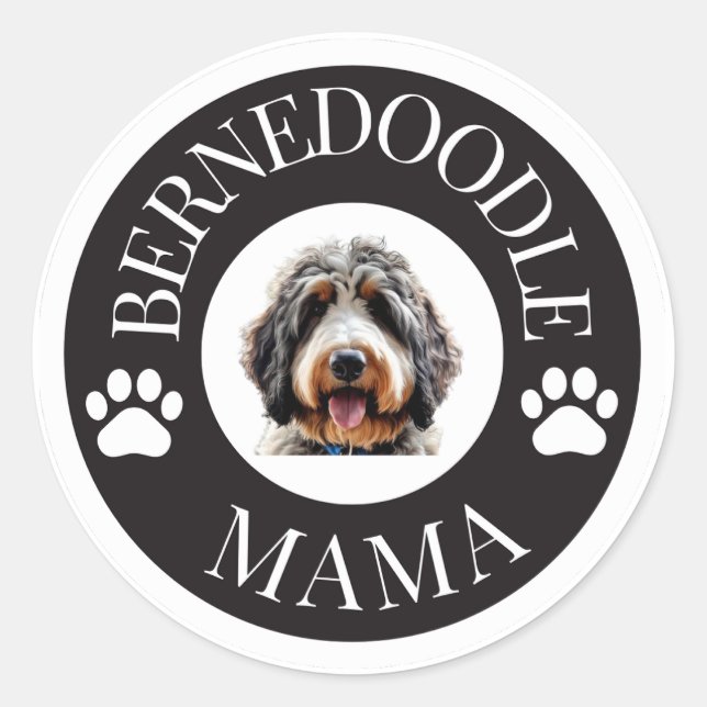 Bernedoodle Mama Pegatina (Anverso)