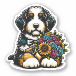 Bernedoodle Vinyl Dog Pegatina