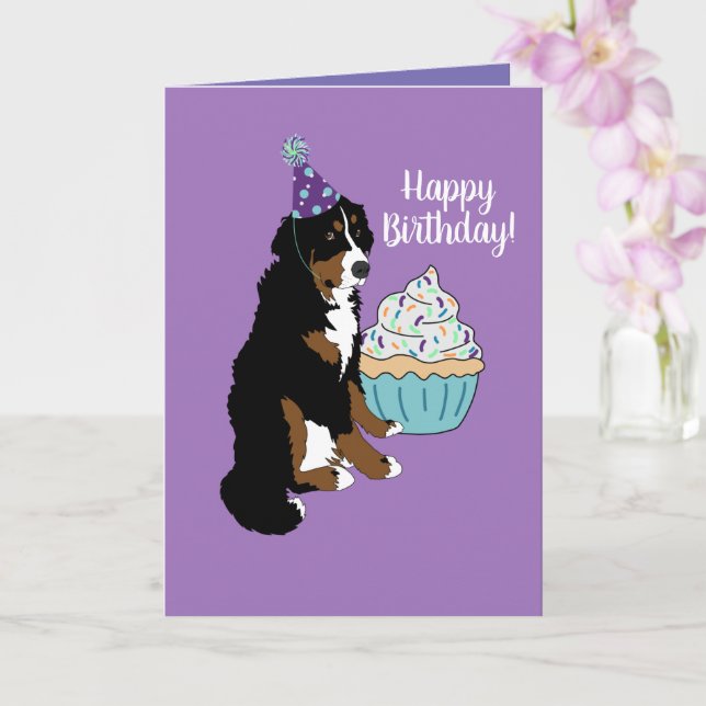 Bernese Mountain Dog Birthday Tarjeta de felicitac (Orquídea)