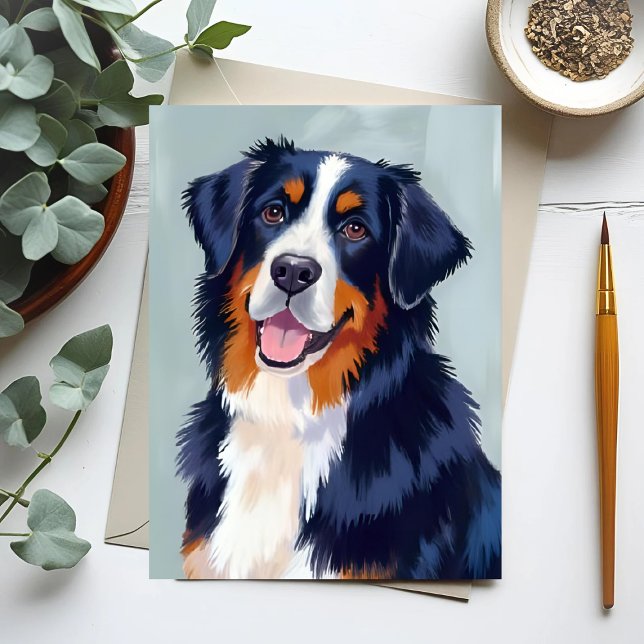 Bernese Mountain Dog | Watercolor Pet Card (Subido por el creador)