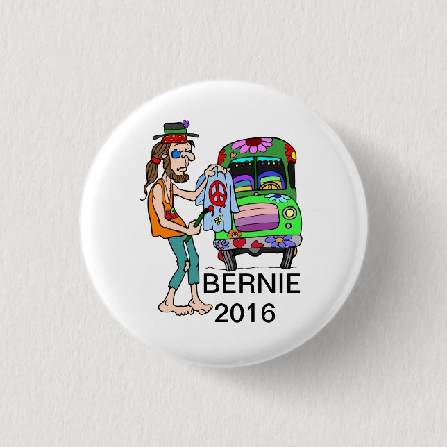 Bernie para el botón de la campaña del Hippie de (Anverso)
