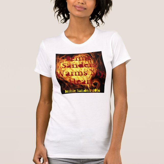 Bernie Sanders calienta mi camiseta de corazón (Anverso)