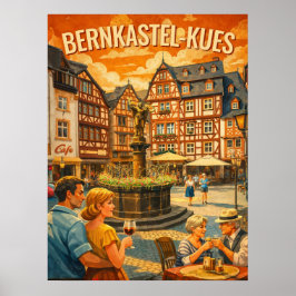 Bernkastel-Kues Arte de Viaje de Época