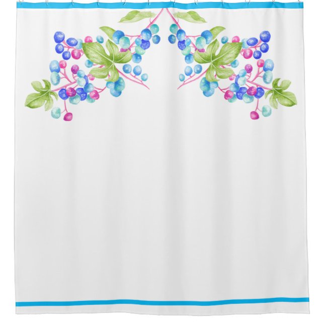 Berries de porcelana en una cortina de ducha (Anverso)