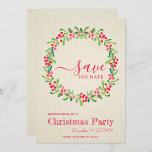 Berries Greenery Wreath Save the Date