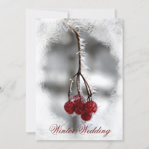 Berries rojas con Invitación a la Boda de Invierno