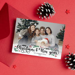 Berries Rojas Foto Feliz Navidad Año Nuevo