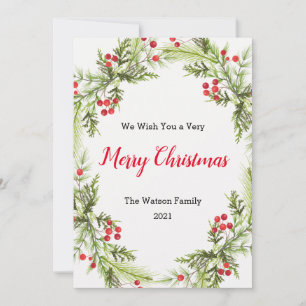 Berries y Greenery Wreath Feliz Navidad