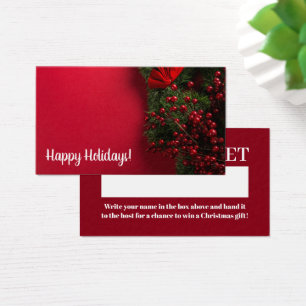 Berries y Mistletoe Rojos, Navidades Raffle Ticket