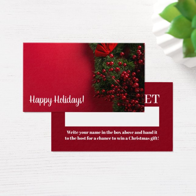 Berries y Mistletoe Rojos, Navidades Raffle Ticket (Escritorio)