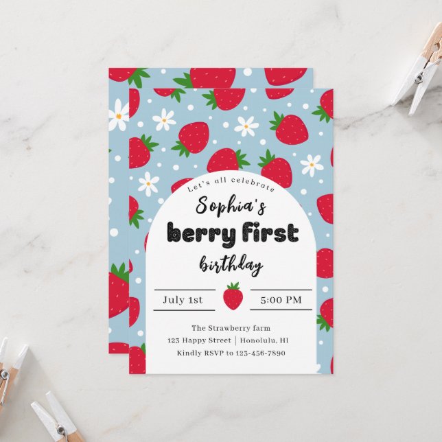 Berry 1ª invitación de cumpleaños (Anverso/Reverso In Situ)
