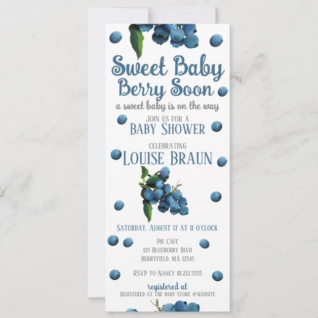 Berry Berry Berry Berry pronto Invitación a Baby S (Anverso)