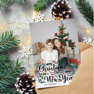 Berry Big Photo Merry Navidad Feliz Año Nuevo