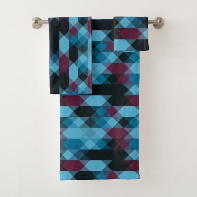 berry blue and ebony geometric (In situ)