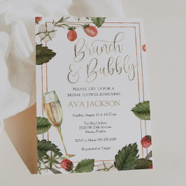 Berry Brunch and Bubbly Bridal Shower Invitación