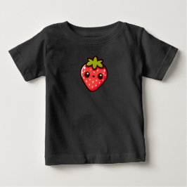 Berry Cheerful: Camiseta de fresa sonriente roja
