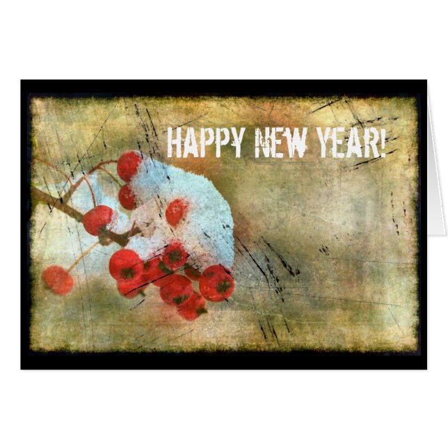 Berry Cold Grunge, ¡Feliz Año Nuevo! (Anverso (Horizontal))