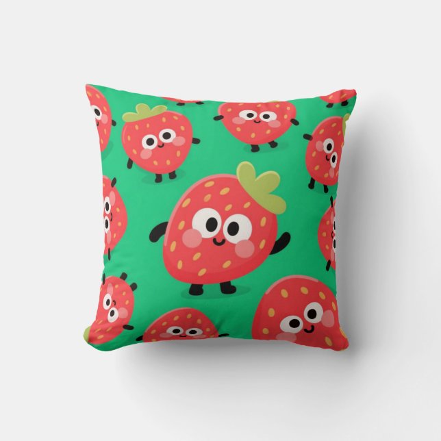 "Berry Cute Dreams Pillow, Cojín decorativo 16" x  (Anverso)