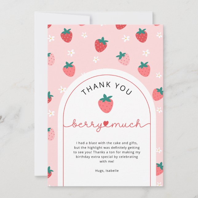 Berry First Birthday 1er cumpleaños Tarjeta de agr (Anverso)