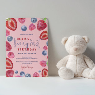 Berry First Birthday Berries Party Invitación