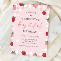Berry First Birthday Invitación al primer cumpleañ