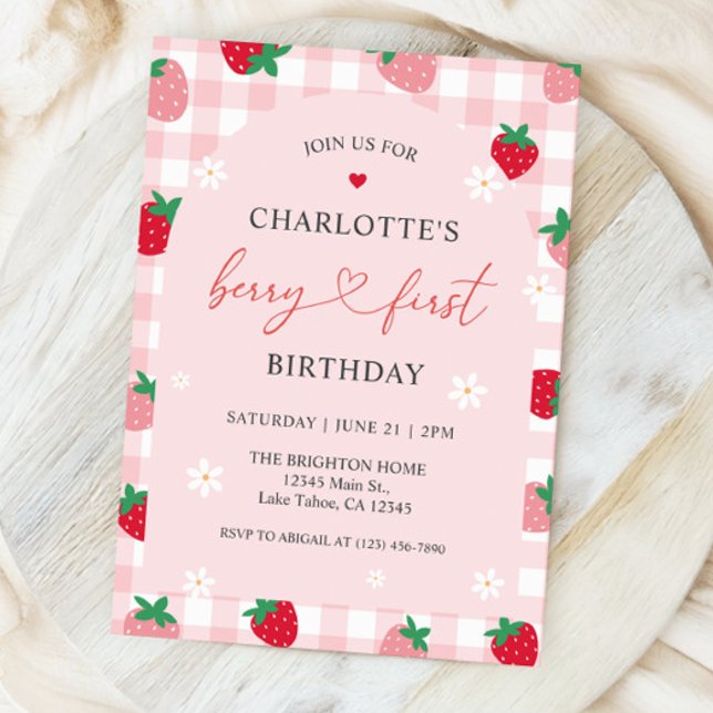 Berry First Birthday Invitación al primer cumpleañ (Subido por el creador)