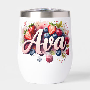 Berry Floral Tumbler personalizado - "Ava"