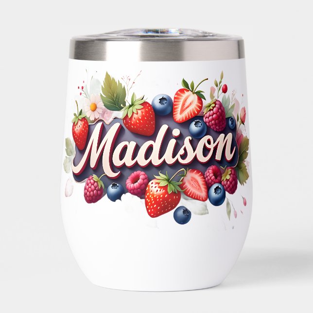 Berry Floral Tumbler personalizado - "Madison" (Frente)