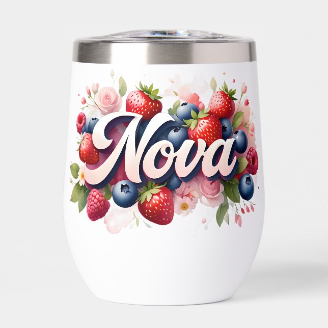 Berry Floral Tumbler personalizado - "Nova" (Frente)