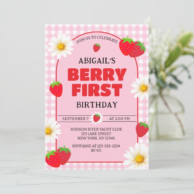 BERRY PRIMER CUMPLEAÑOS Invitación (Anverso de pie)
