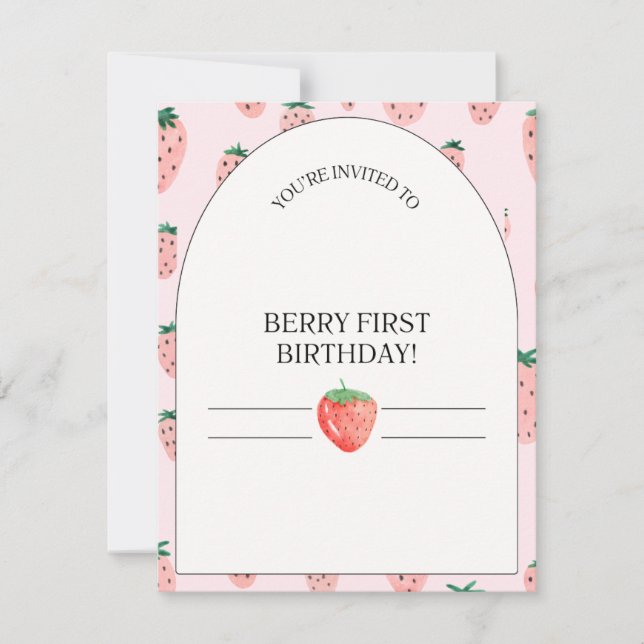 Berry primer cumpleaños invitación a los niños de  (Anverso)