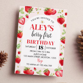 Berry Primer Día Invitación a Cumpleaños Tema de f