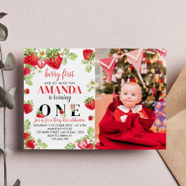 Berry Primer Día Invitación a Cumpleaños Tema de f